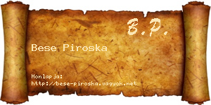 Bese Piroska névjegykártya